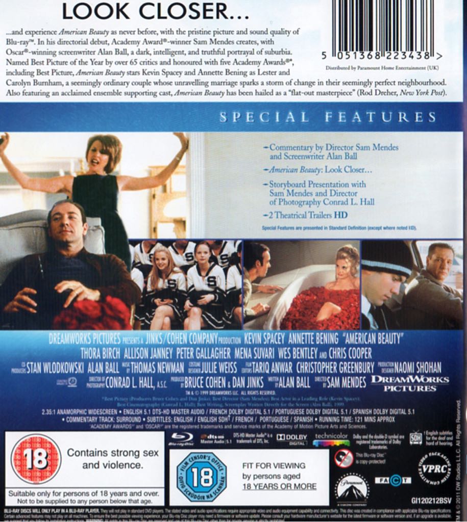 American Beauty Streaming Service movie collectible [Barcode 0883929301782] - Main Image 2
