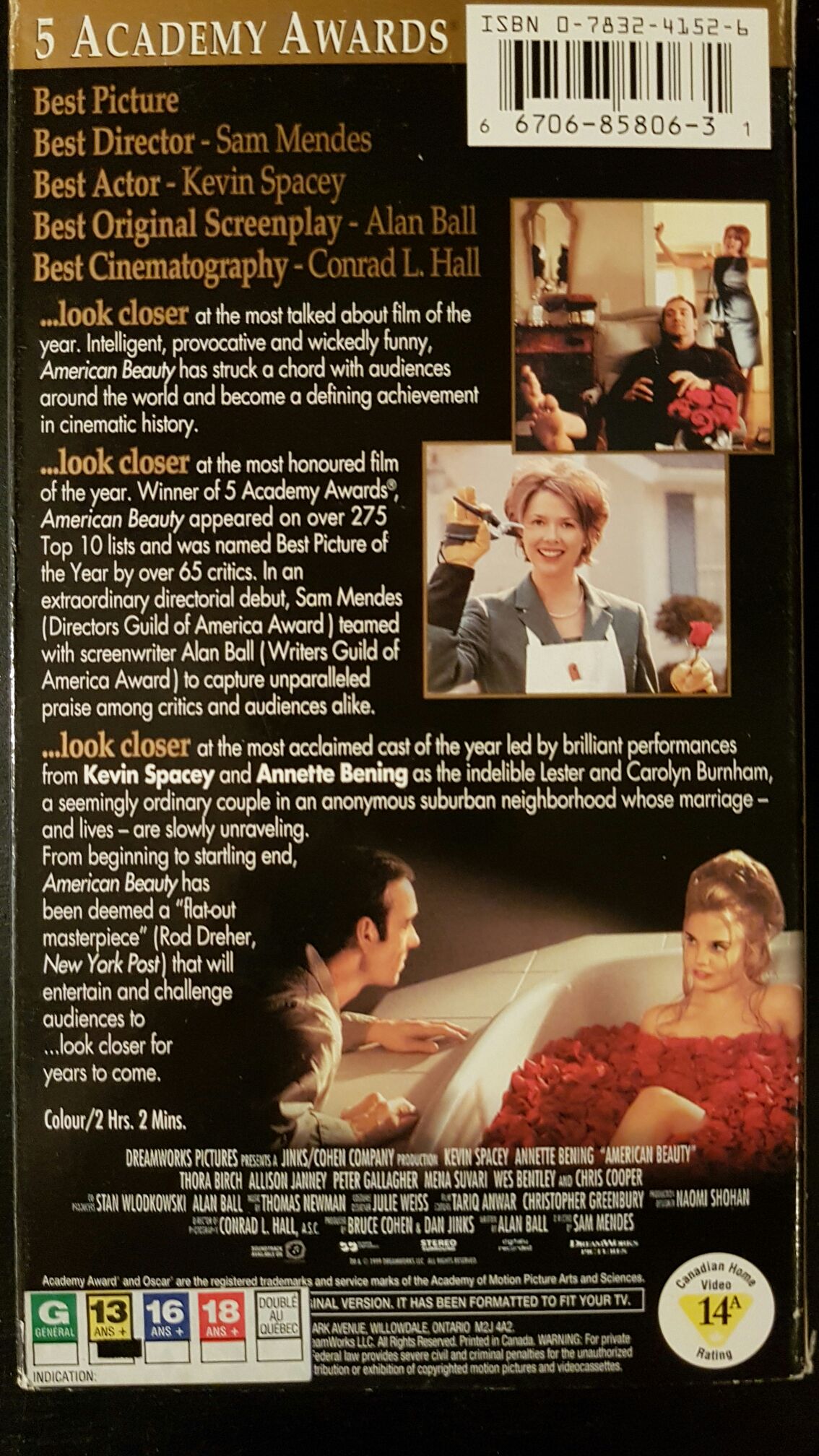 American Beauty VHS movie collectible [Barcode 667068580631] - Main Image 2