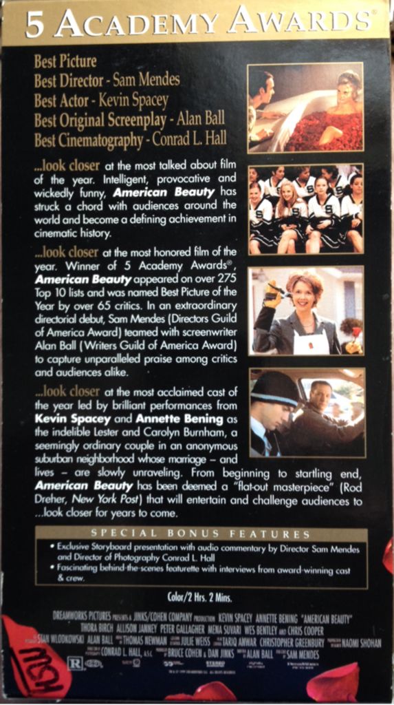 American Beauty VHS movie collectible [Barcode 667068647730] - Main Image 2