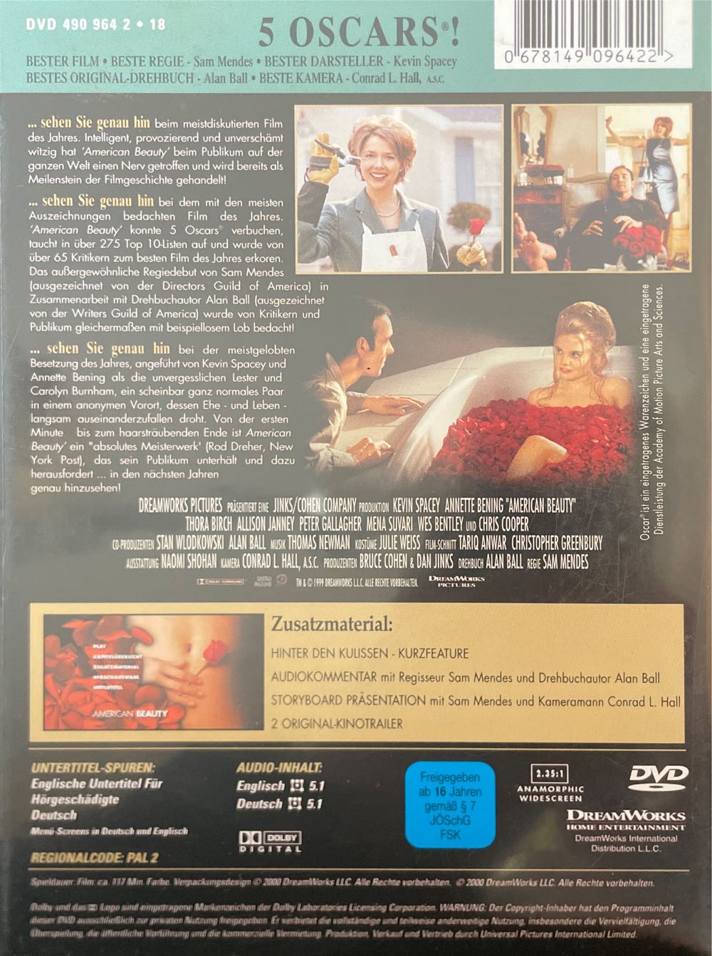 American Beauty DVD movie collectible [Barcode 678149096422] - Main Image 2