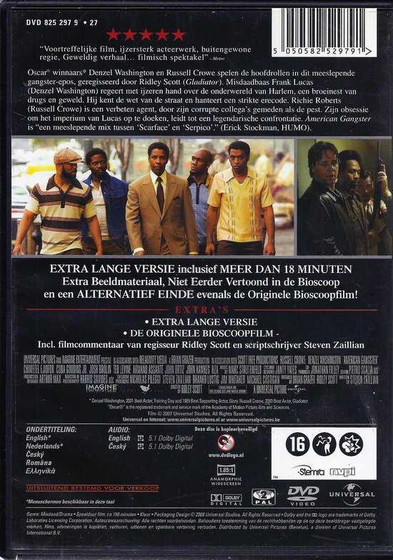 American Gangster DVD movie collectible [Barcode 5050582529784] - Main Image 2