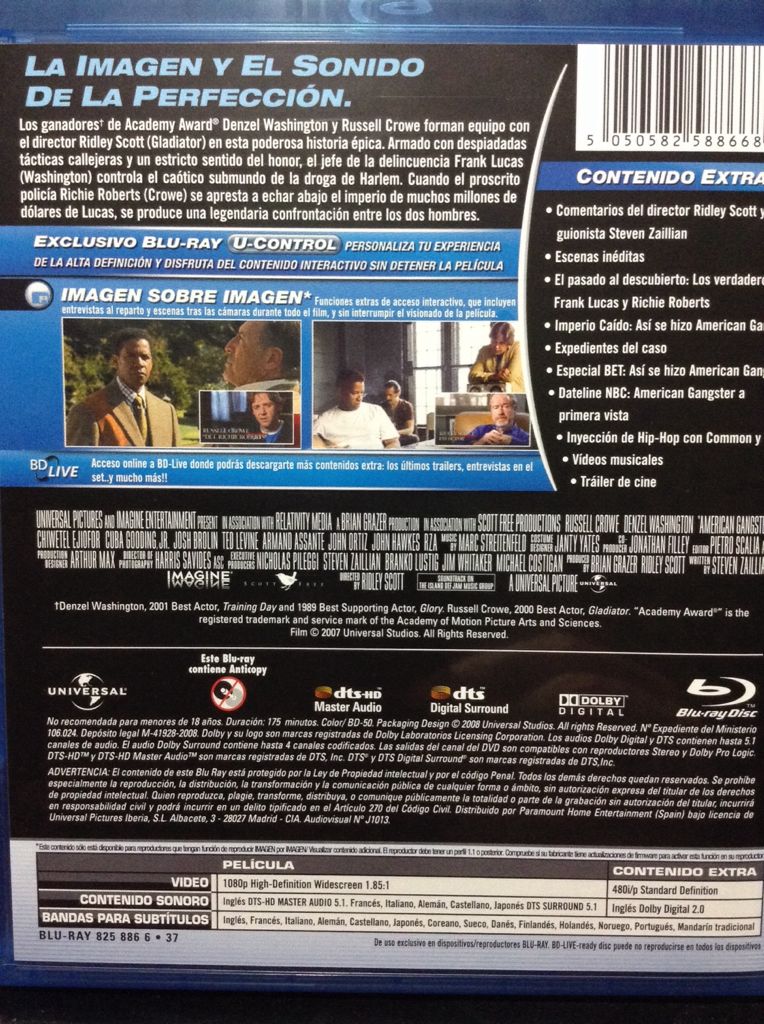 American Gangster Blu-ray movie collectible [Barcode 5050582588668] - Main Image 2