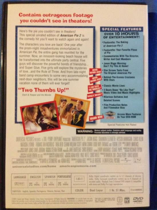 American Pie 2 Blu-ray movie collectible [Barcode 025192028113] - Main Image 2