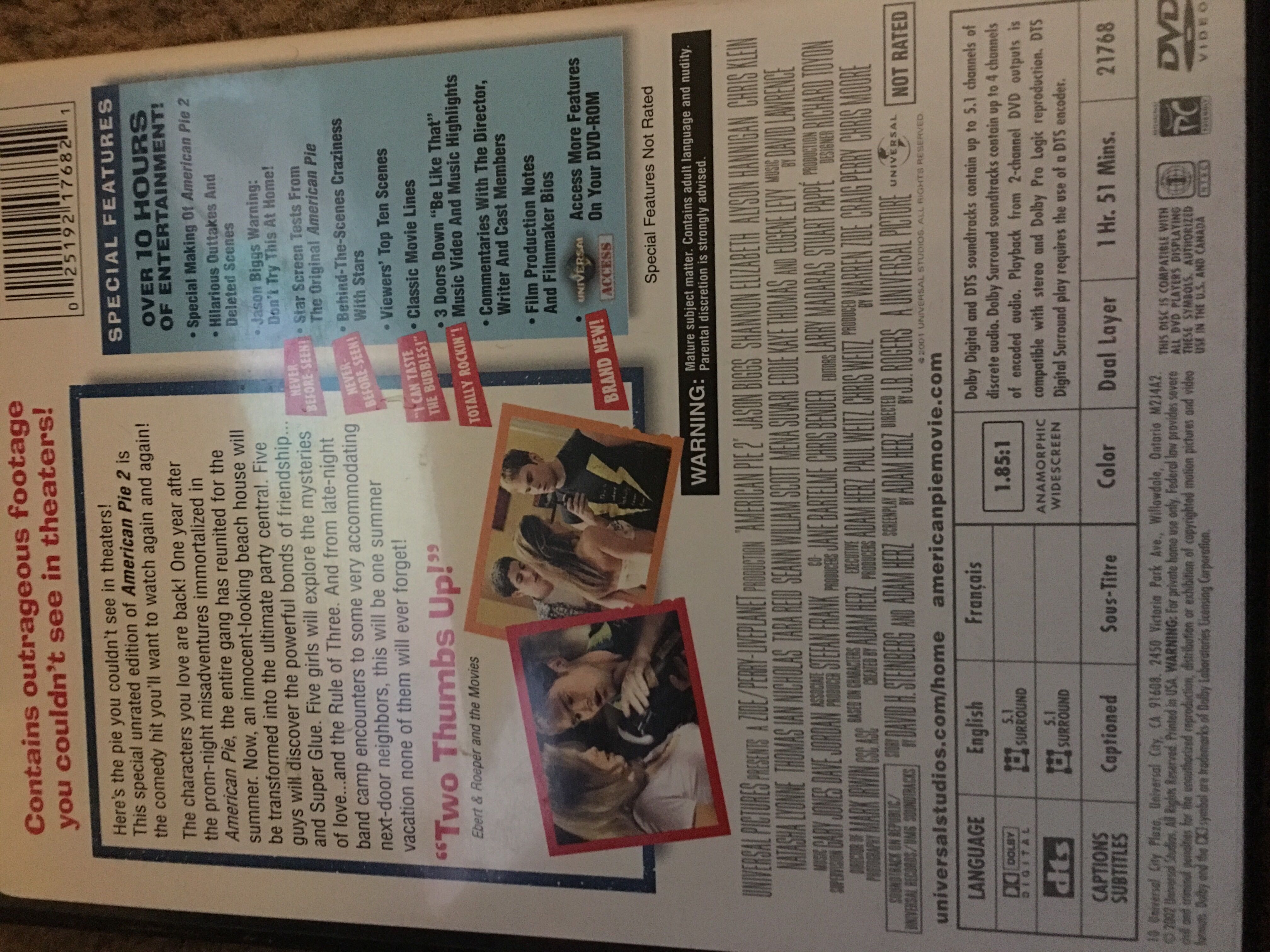 American Pie 2 (Collector’s Edition) DVD movie collectible [Barcode 025192176821] - Main Image 3