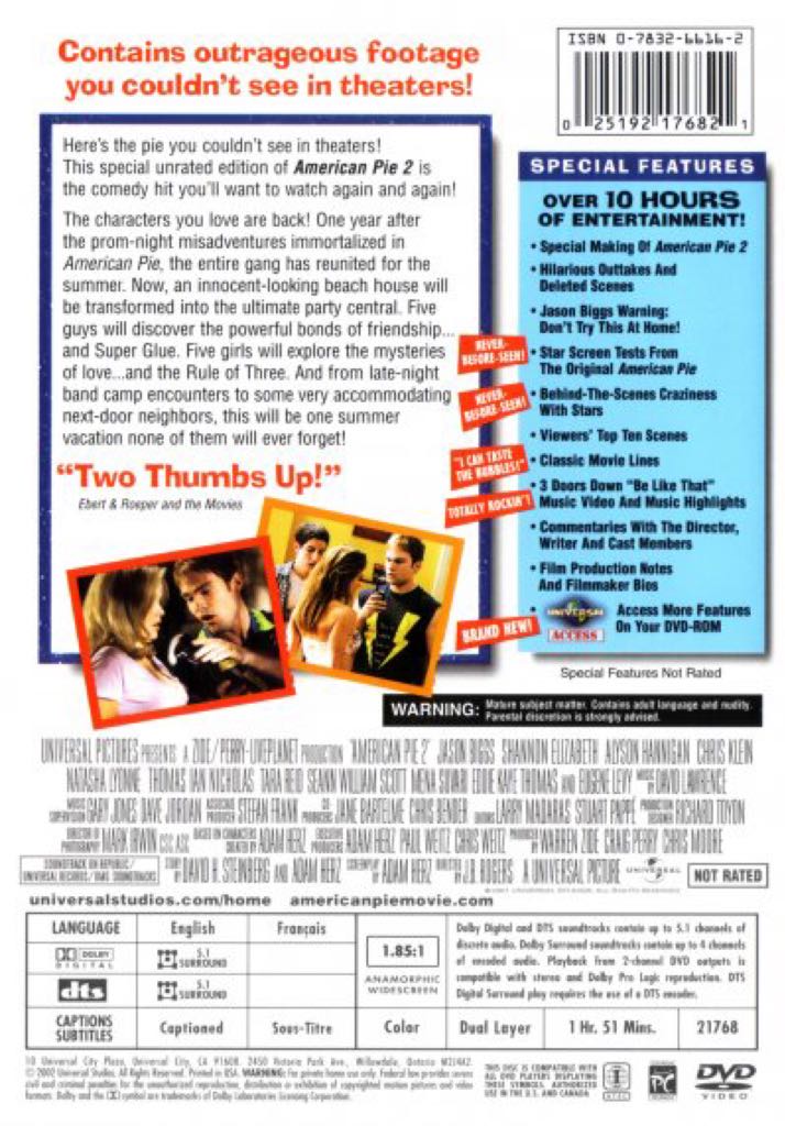 American Pie: 2 DVD movie collectible [Barcode 3333297901222] - Main Image 2