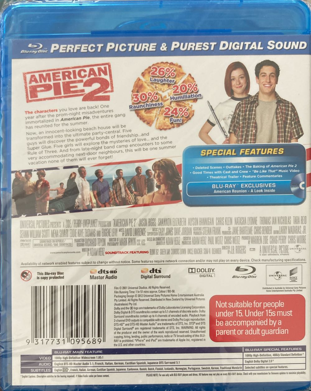 American Pie 2 (Unrated) Blu-ray movie collectible [Barcode 9317731095689] - Main Image 2