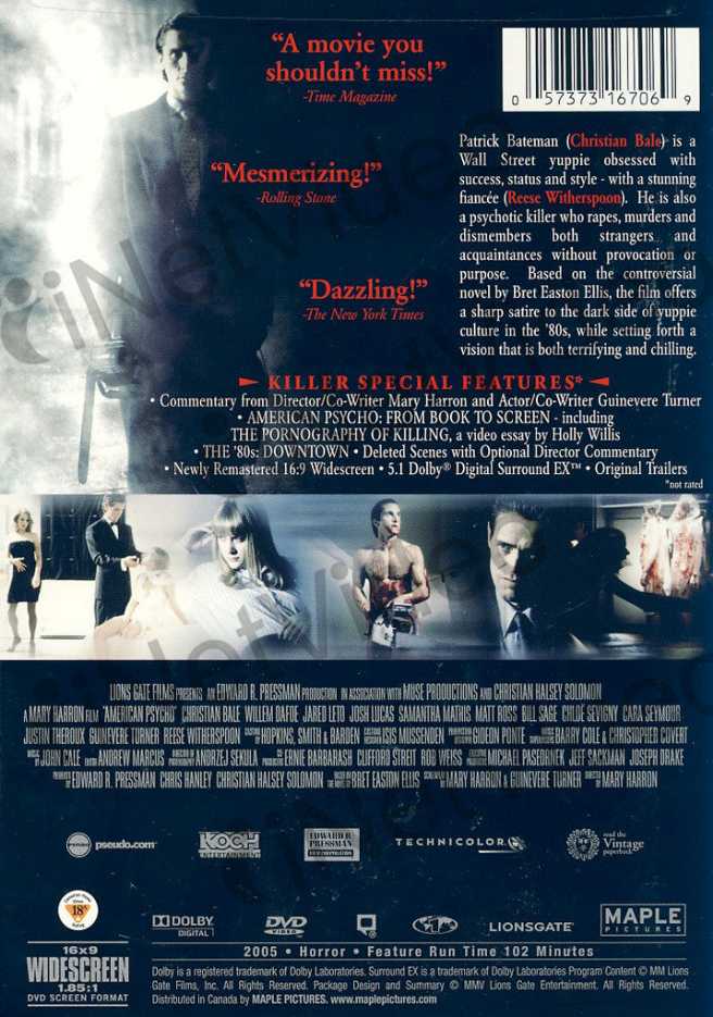 American Psycho Fandango at Home movie collectible [Barcode 03130346] - Main Image 4