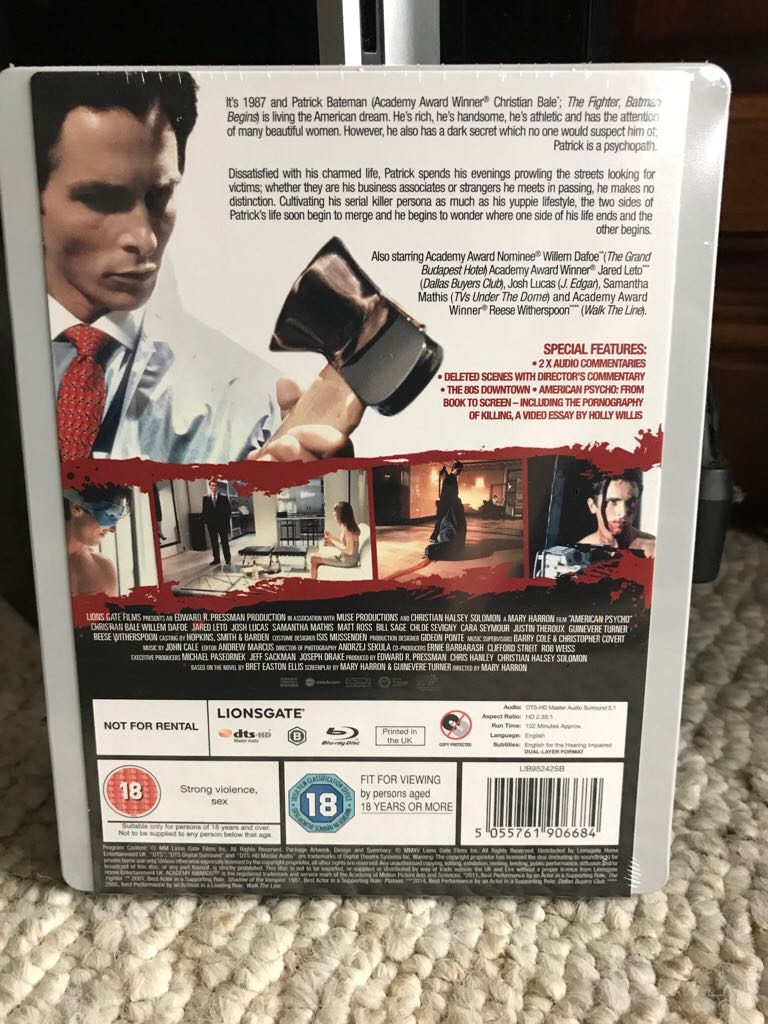American Psycho Blu-ray movie collectible [Barcode 4010324666536] - Main Image 2
