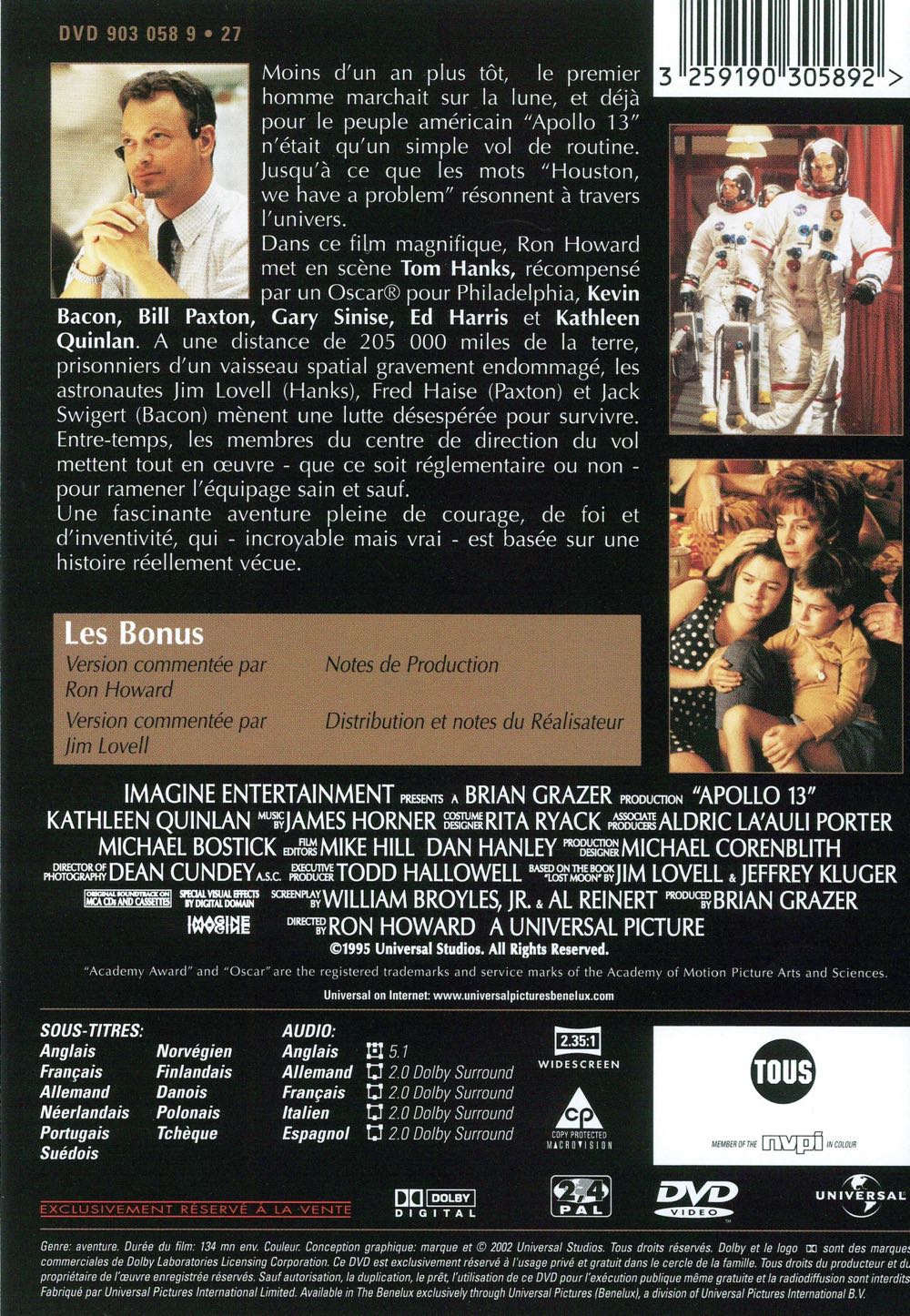 Apollo 13 DVD movie collectible [Barcode 3259190367999] - Main Image 2