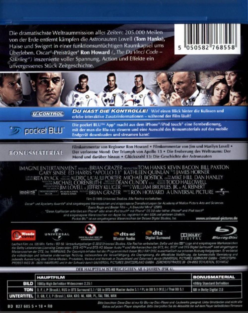 Apollo 13 Blu-ray movie collectible [Barcode 5050582768558] - Main Image 2