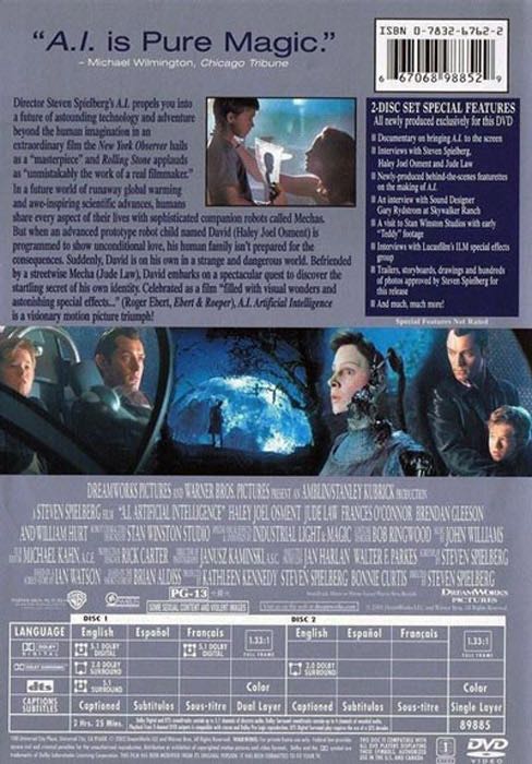 AI: Artificial Intelligence DVD movie collectible [Barcode 06270780] - Main Image 2