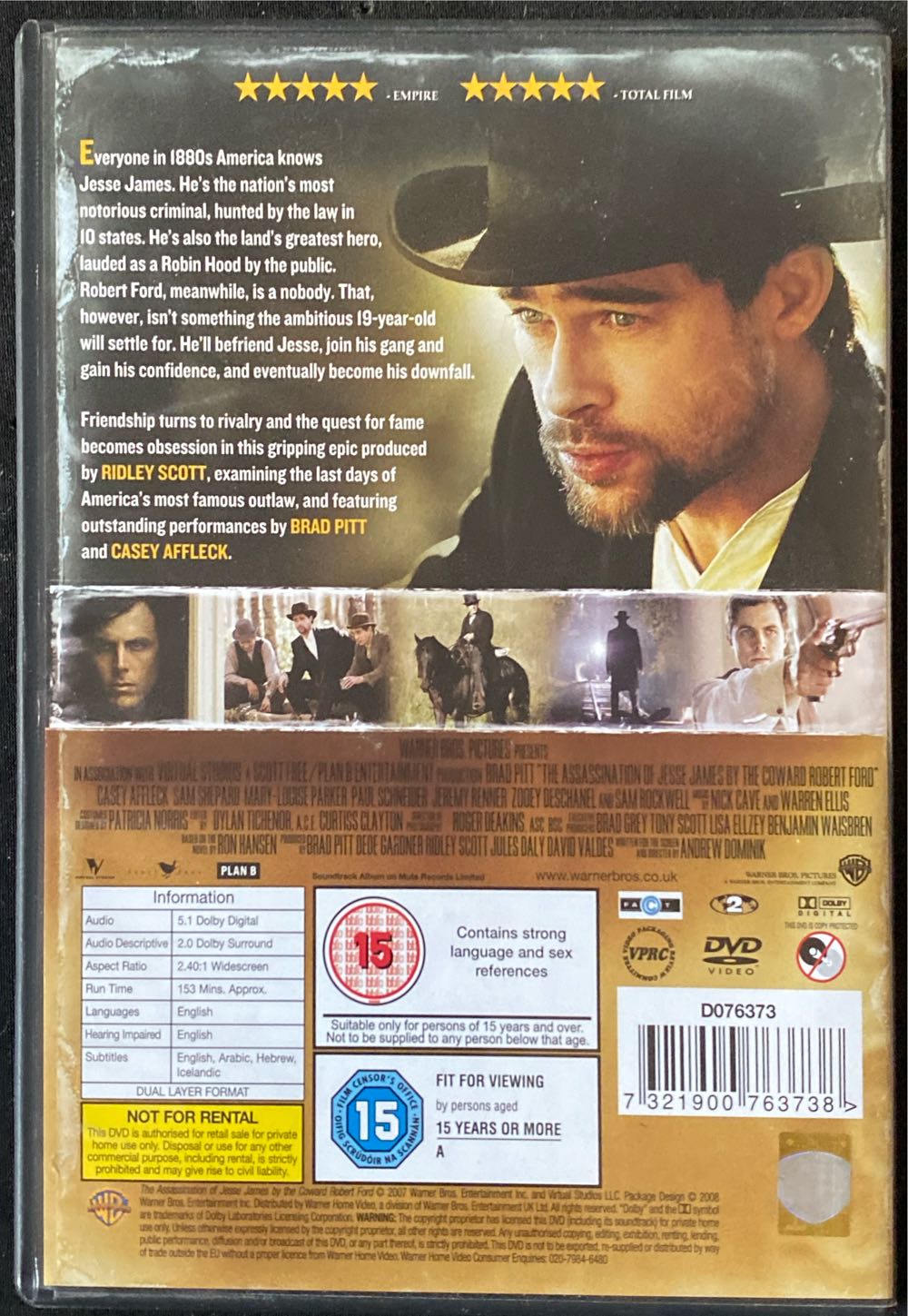 Assassination of Jesse James by the Coward Robert Ford, The DVD movie collectible [Barcode 7321900763738] - Main Image 2