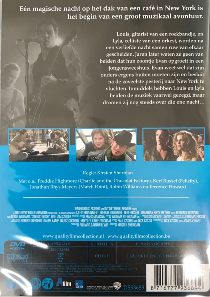 August Rush DVD movie collectible [Barcode 8716777936894] - Main Image 2