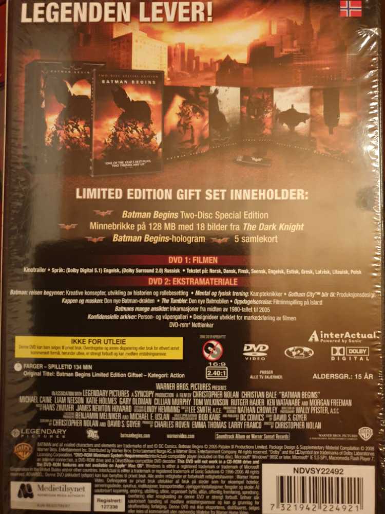 Batman Begins - Limited Editon DVD movie collectible [Barcode 7321942224921] - Main Image 2