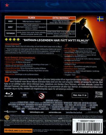 Batman 01:  Begins Blu-ray movie collectible [Barcode 7321948115216] - Main Image 2