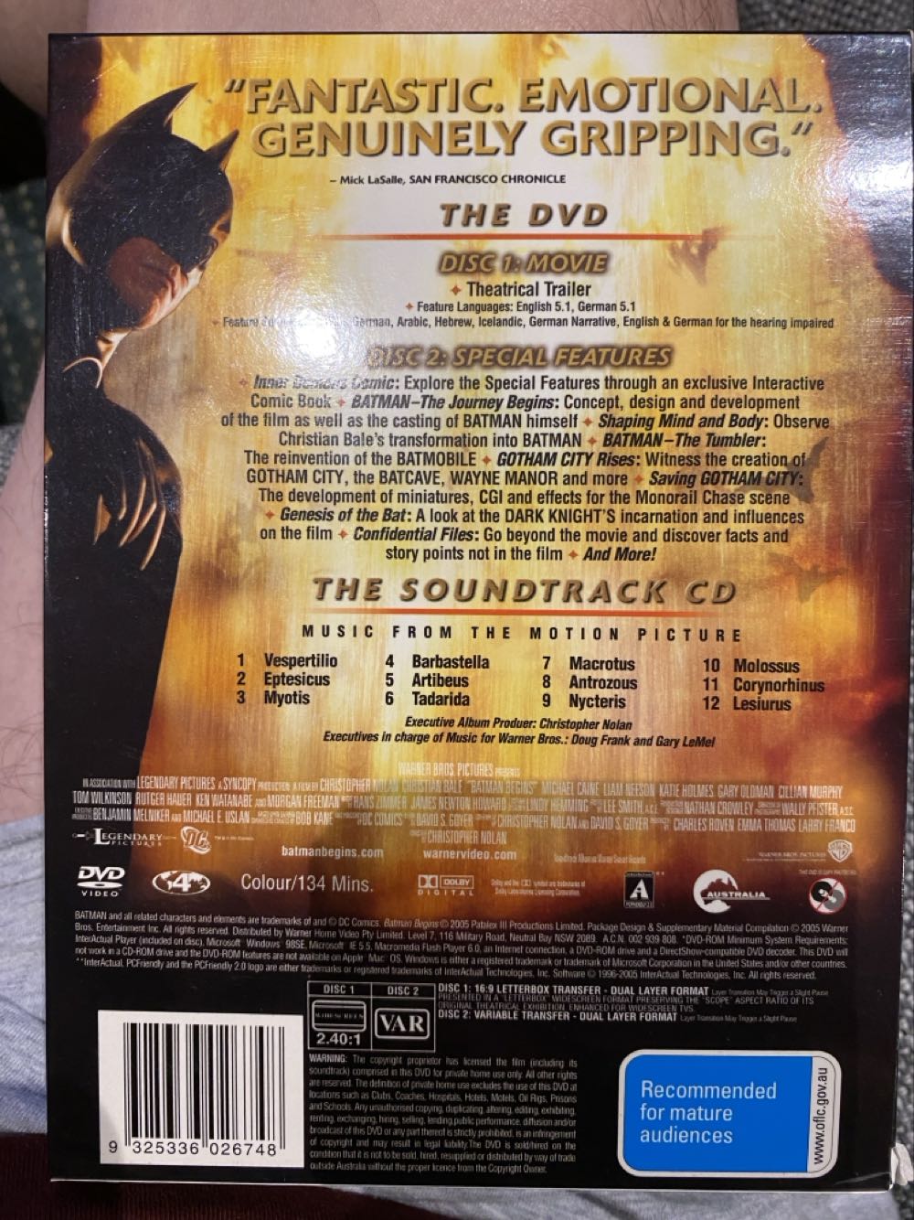 Batman Begins DVD movie collectible [Barcode 9325336026748] - Main Image 3