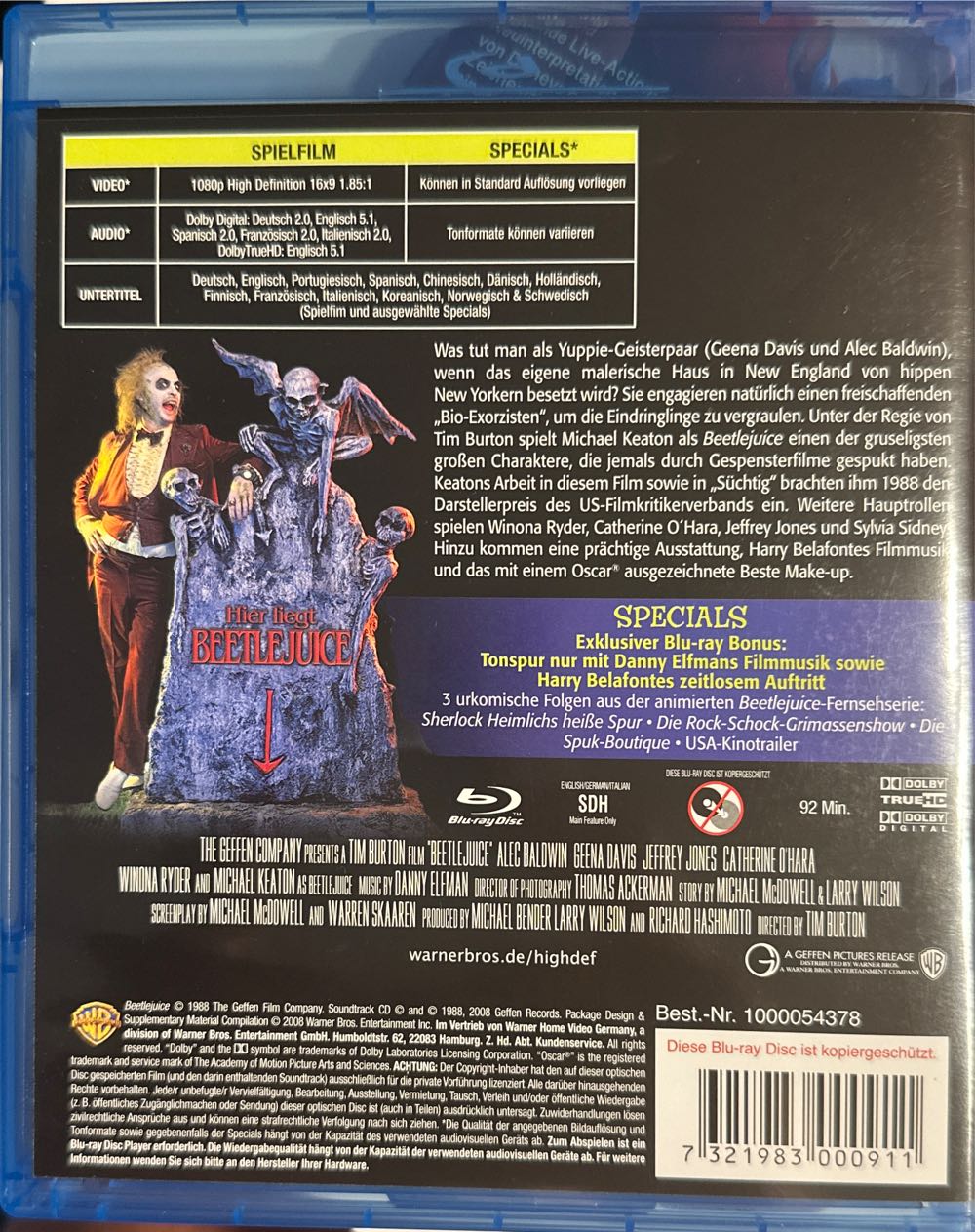 BeetleJuice Blu-ray movie collectible [Barcode 7321983000911] - Main Image 2