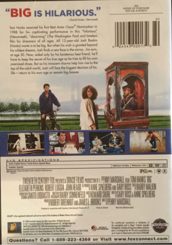 Big DVD movie collectible [Barcode 024543020172] - Main Image 2