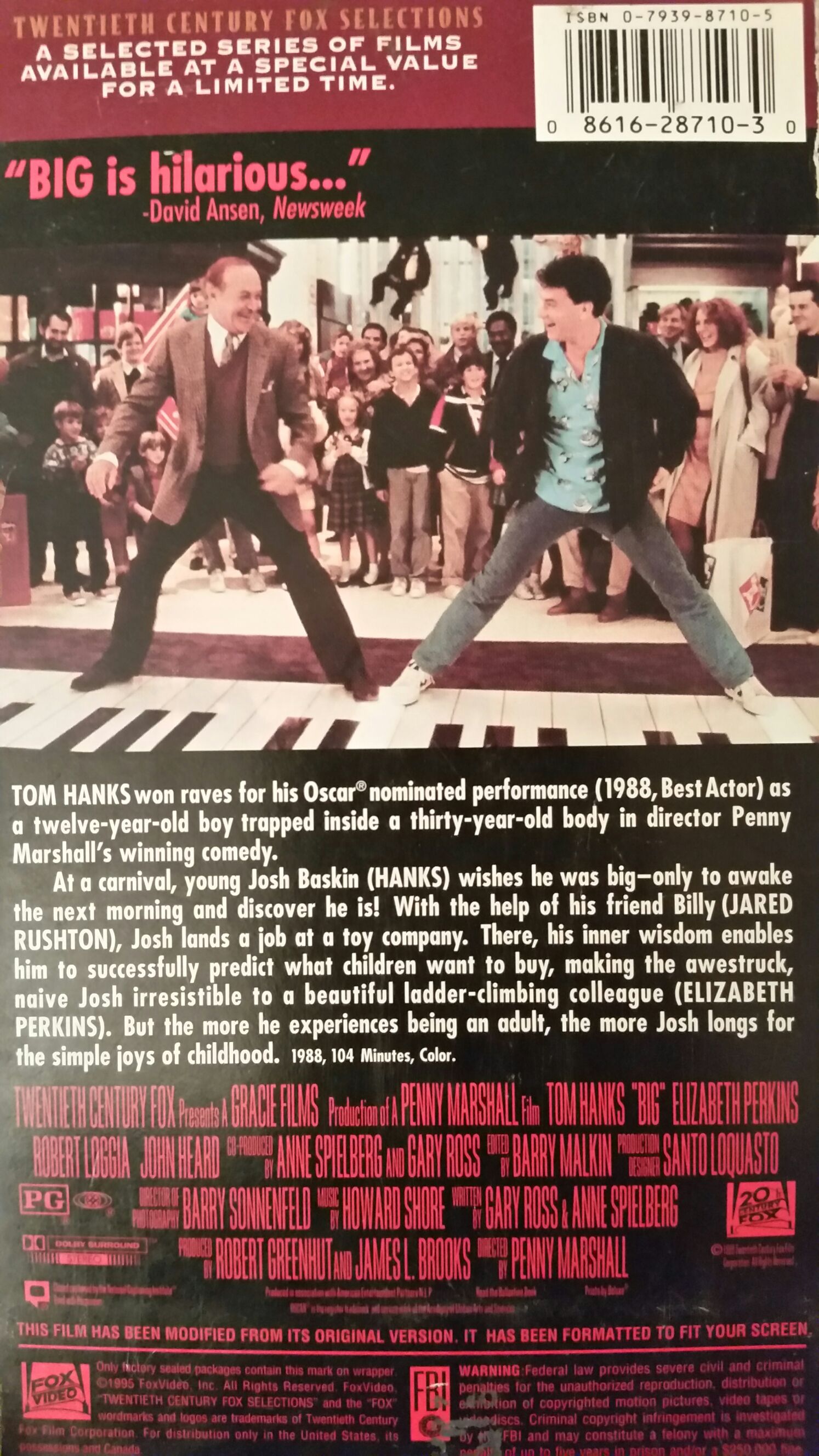 Big BIG CLAMSHELL VHS movie collectible [Barcode 026162165838] - Main Image 2