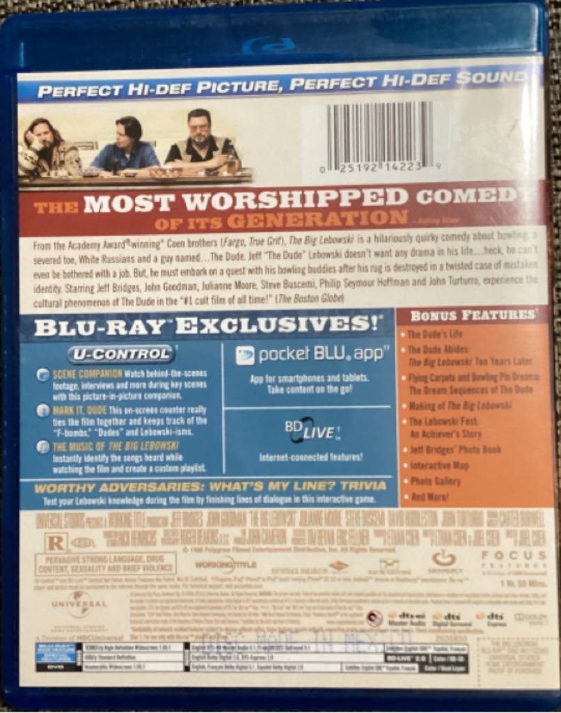 The Big Lebowski Blu-ray movie collectible [Barcode 025192142239] - Main Image 2