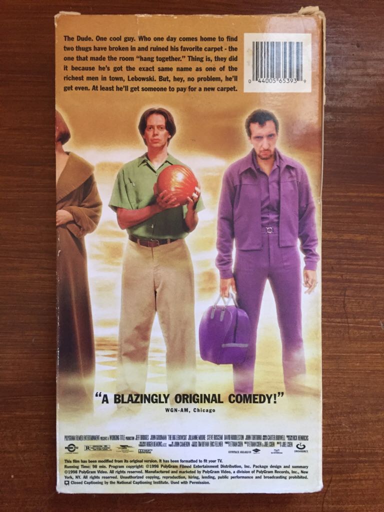 The Big Lebowski VHS movie collectible [Barcode 044005653939] - Main Image 2