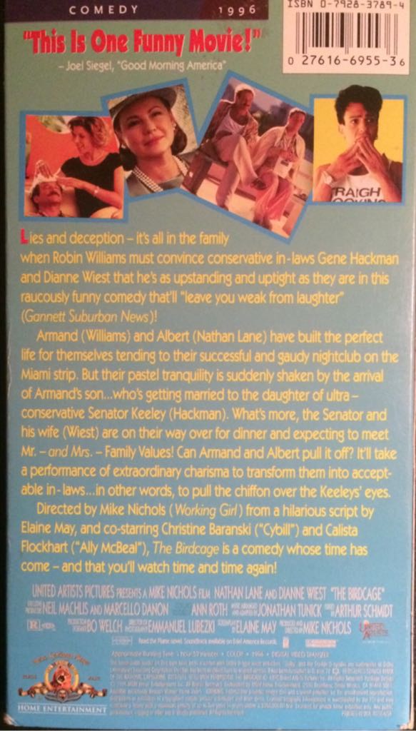 The Birdcage VHS movie collectible [Barcode 027616695536] - Main Image 2