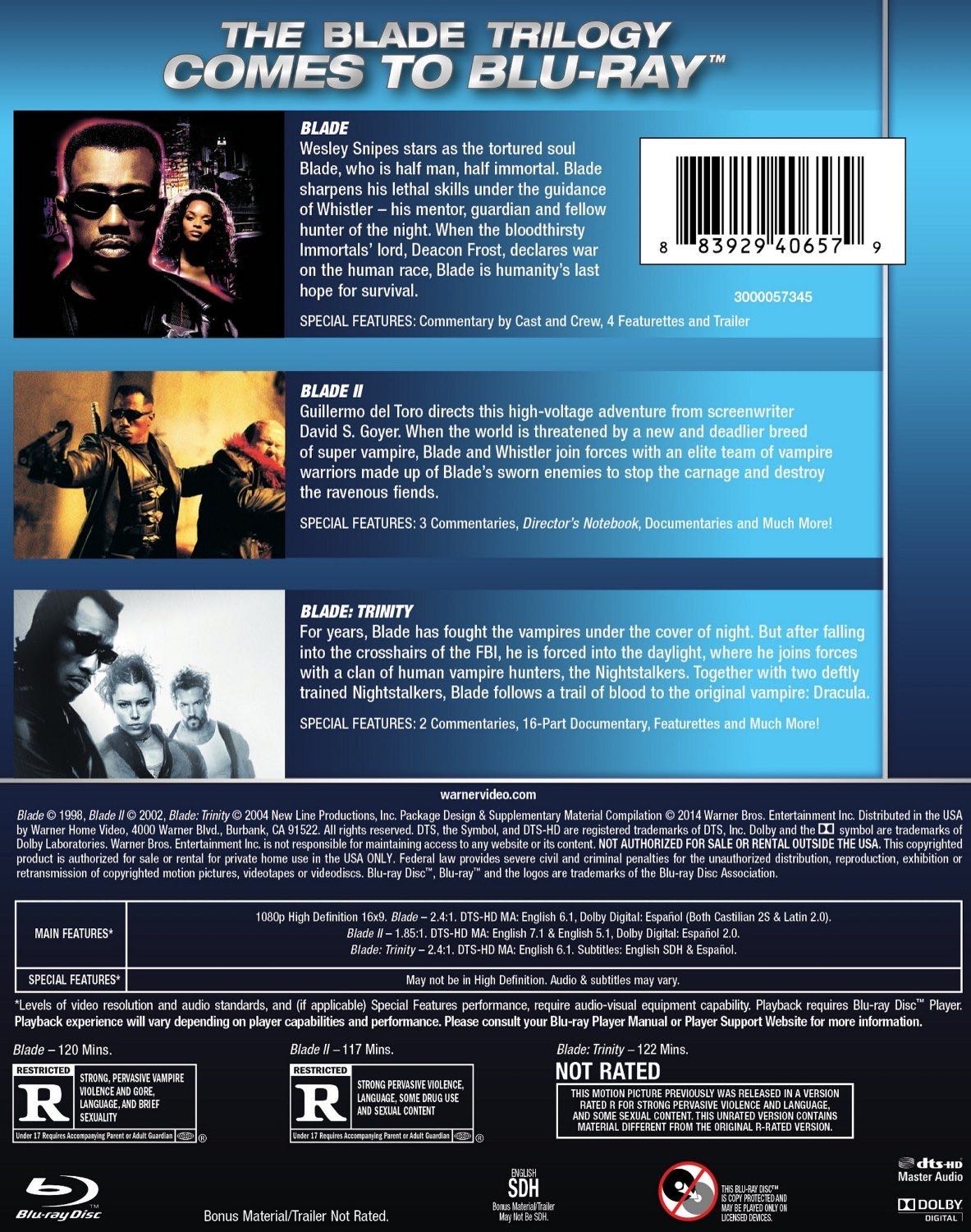 Blade Trilogy DVD movie collectible [Barcode 5099751076551] - Main Image 2