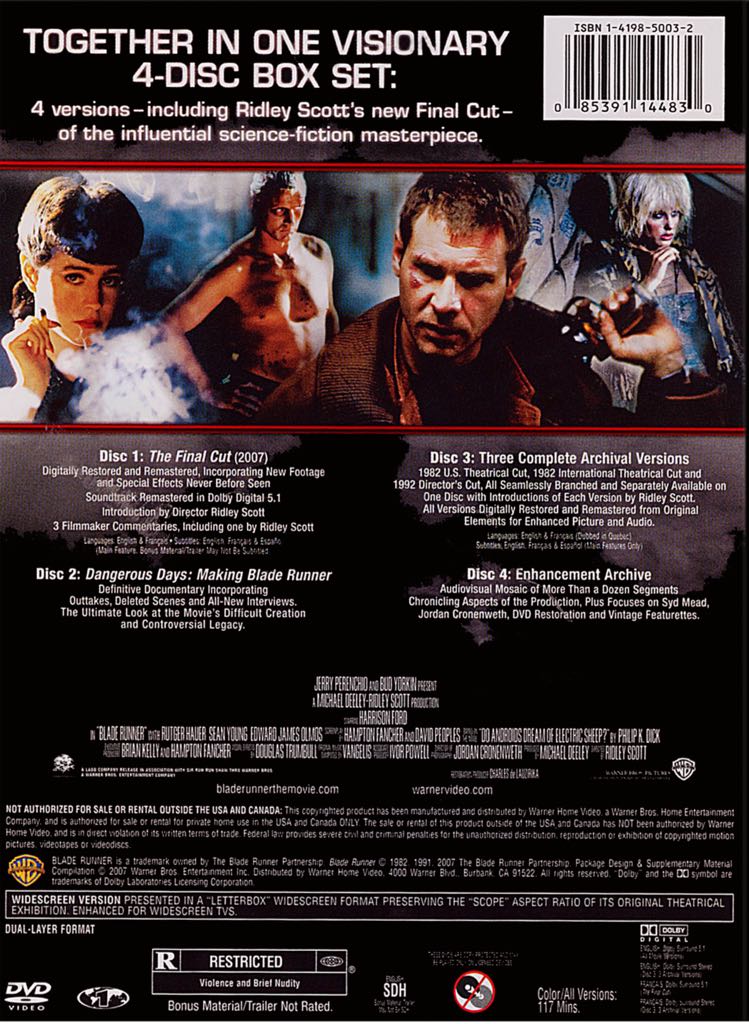 Blade Runner DVD movie collectible [Barcode 085391294054] - Main Image 2