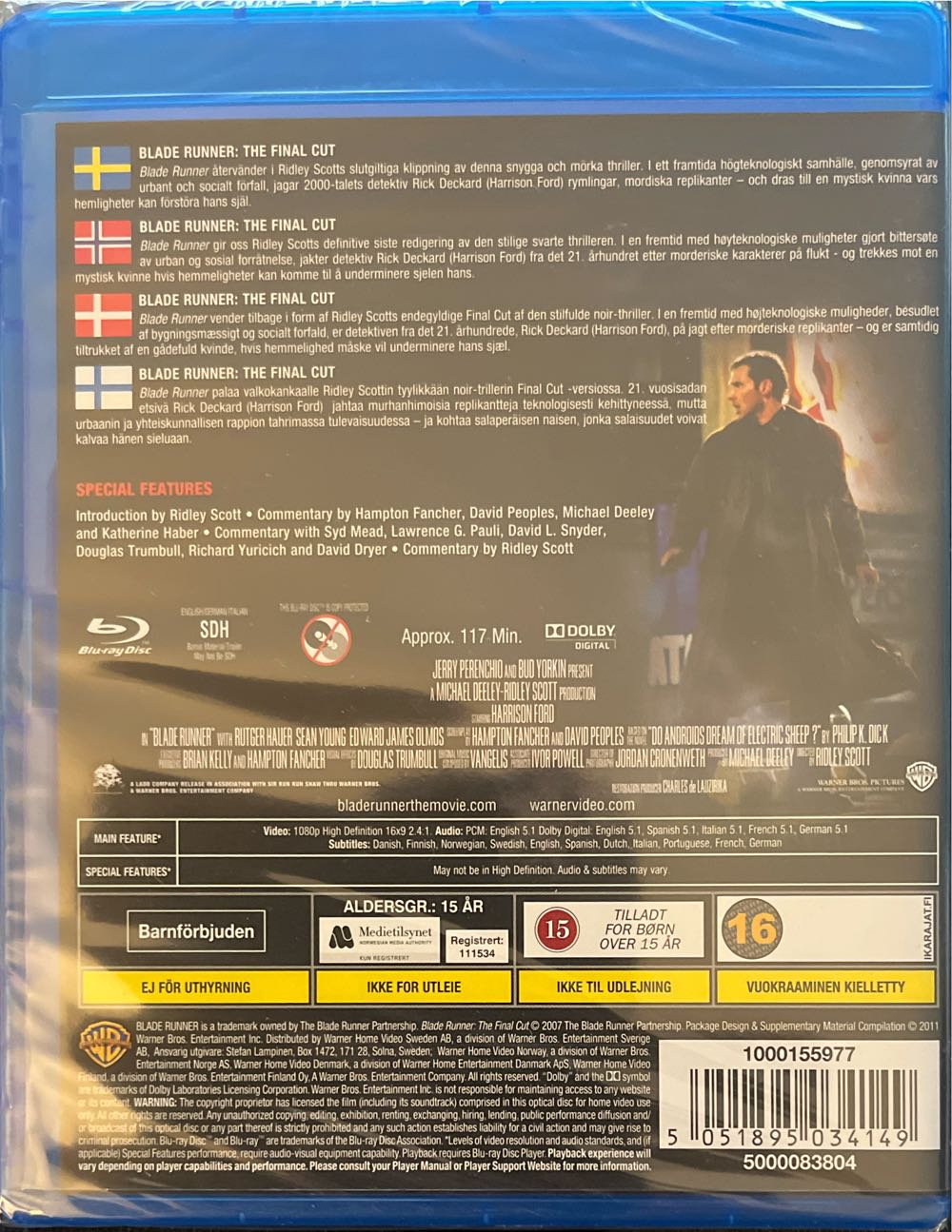 Blade Runner (The Final Cut) Blu-ray movie collectible [Barcode 5051895034149] - Main Image 4