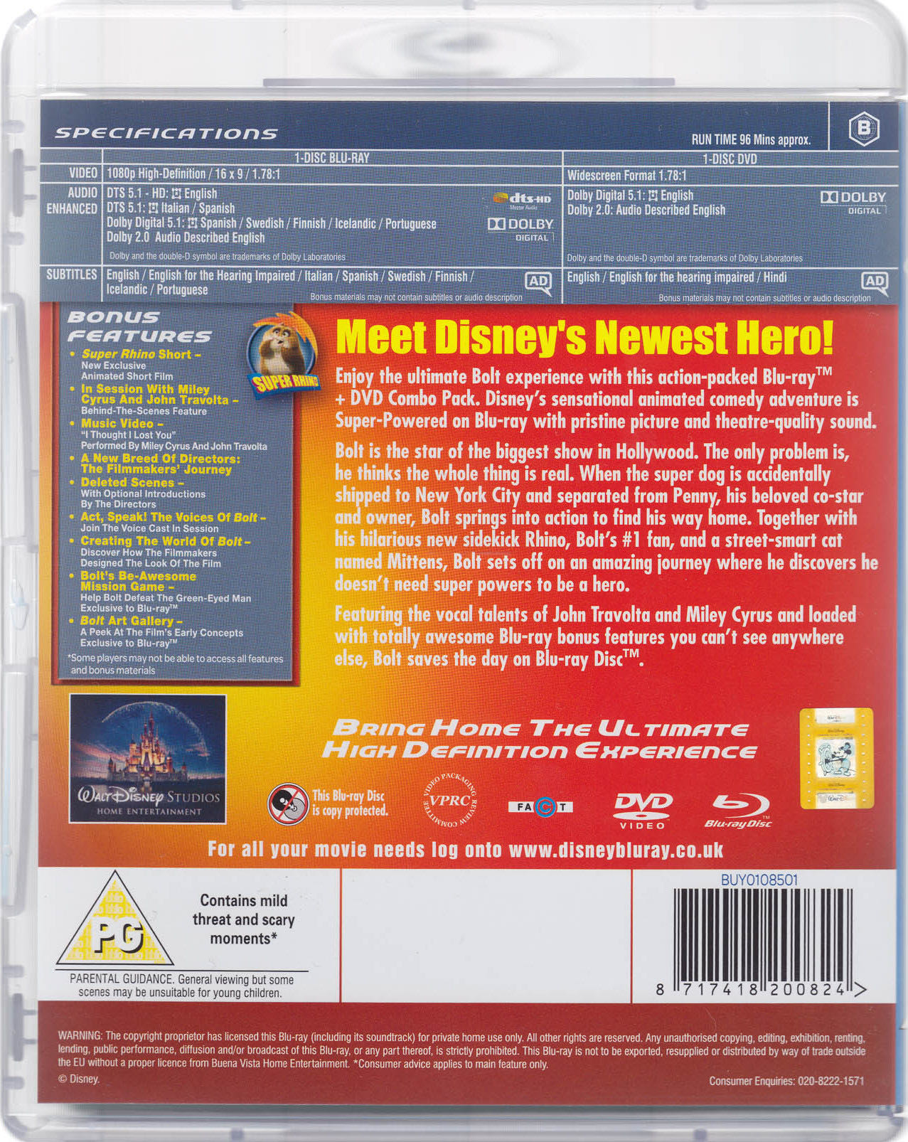Bolt Blu-ray movie collectible [Barcode 8717418200824] - Main Image 2