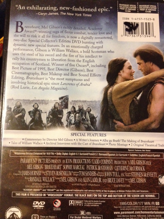 Braveheart DVD movie collectible [Barcode 097361313948] - Main Image 2