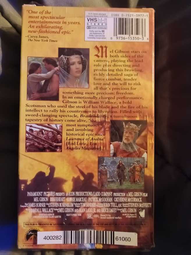 Braveheart VHS movie collectible [Barcode 097361535036] - Main Image 3