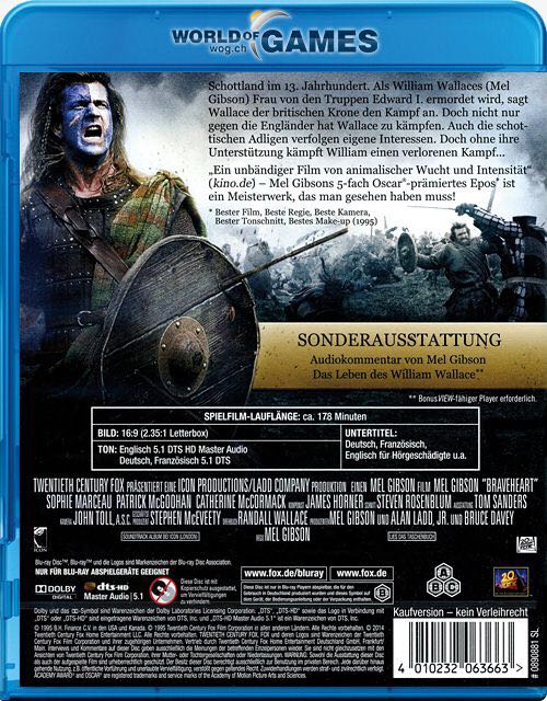 Braveheart iTunes movie collectible [Barcode 3344428037802] - Main Image 2