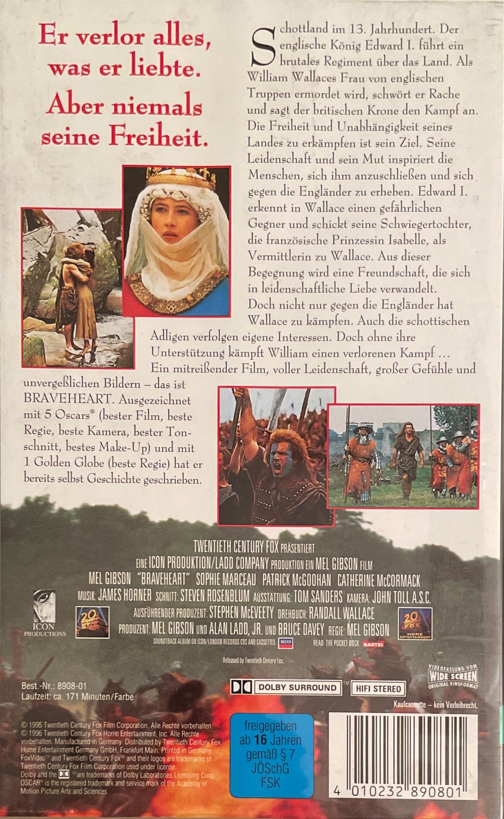 Braveheart VHS movie collectible [Barcode 4010232890801] - Main Image 2