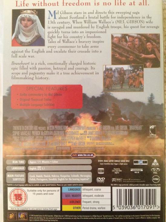 Braveheart DVD movie collectible [Barcode 5039036017091] - Main Image 2