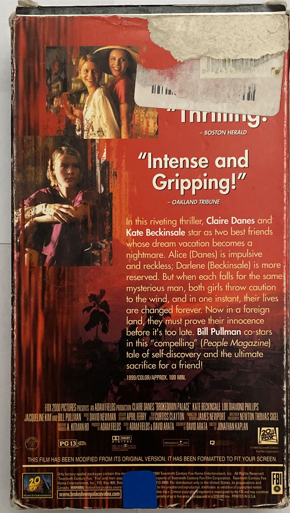 Brokedown Palace VHS movie collectible [Barcode 024543001249] - Main Image 2