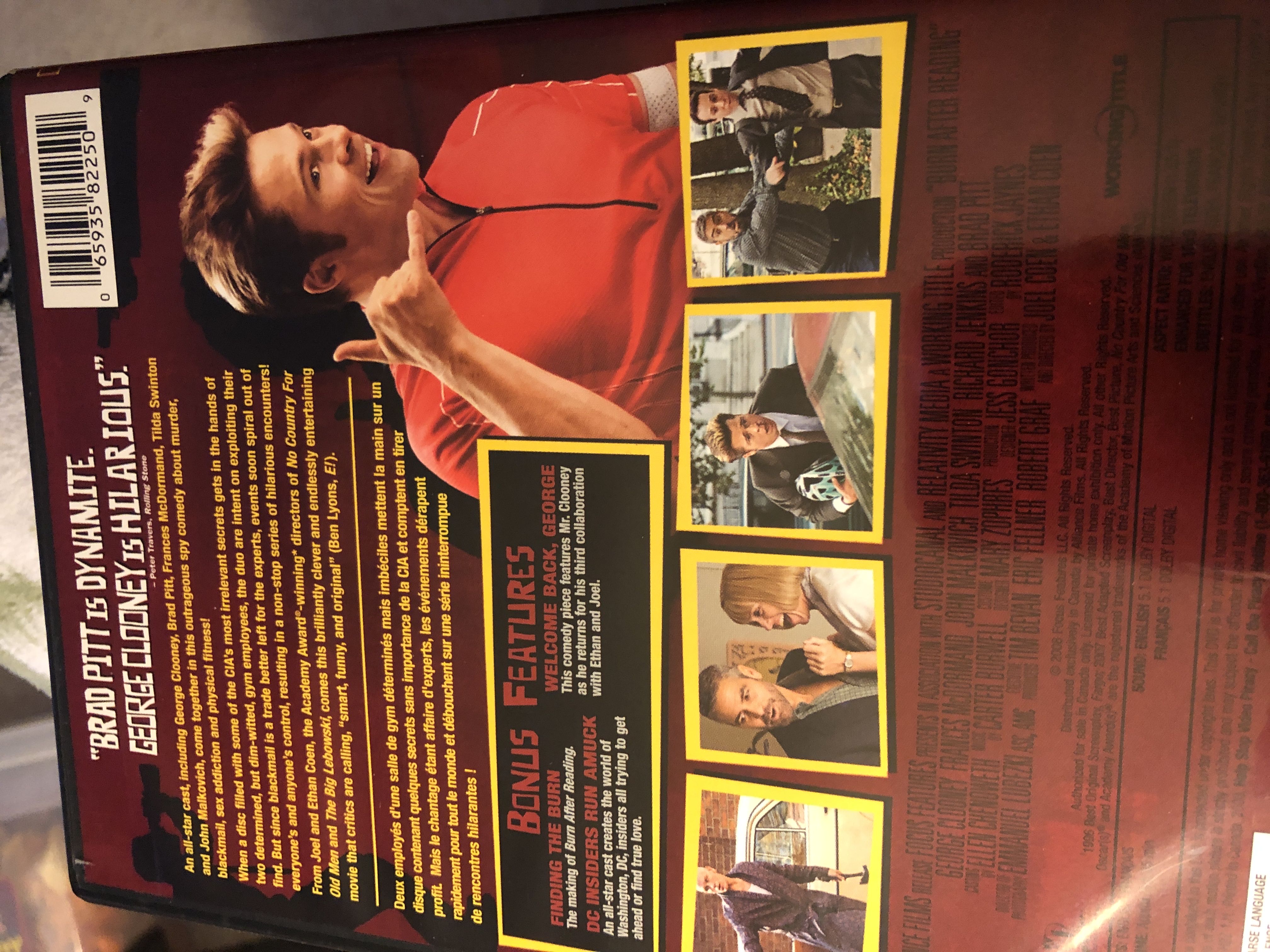 Burn After Reading DVD movie collectible [Barcode 065935822509] - Main Image 2