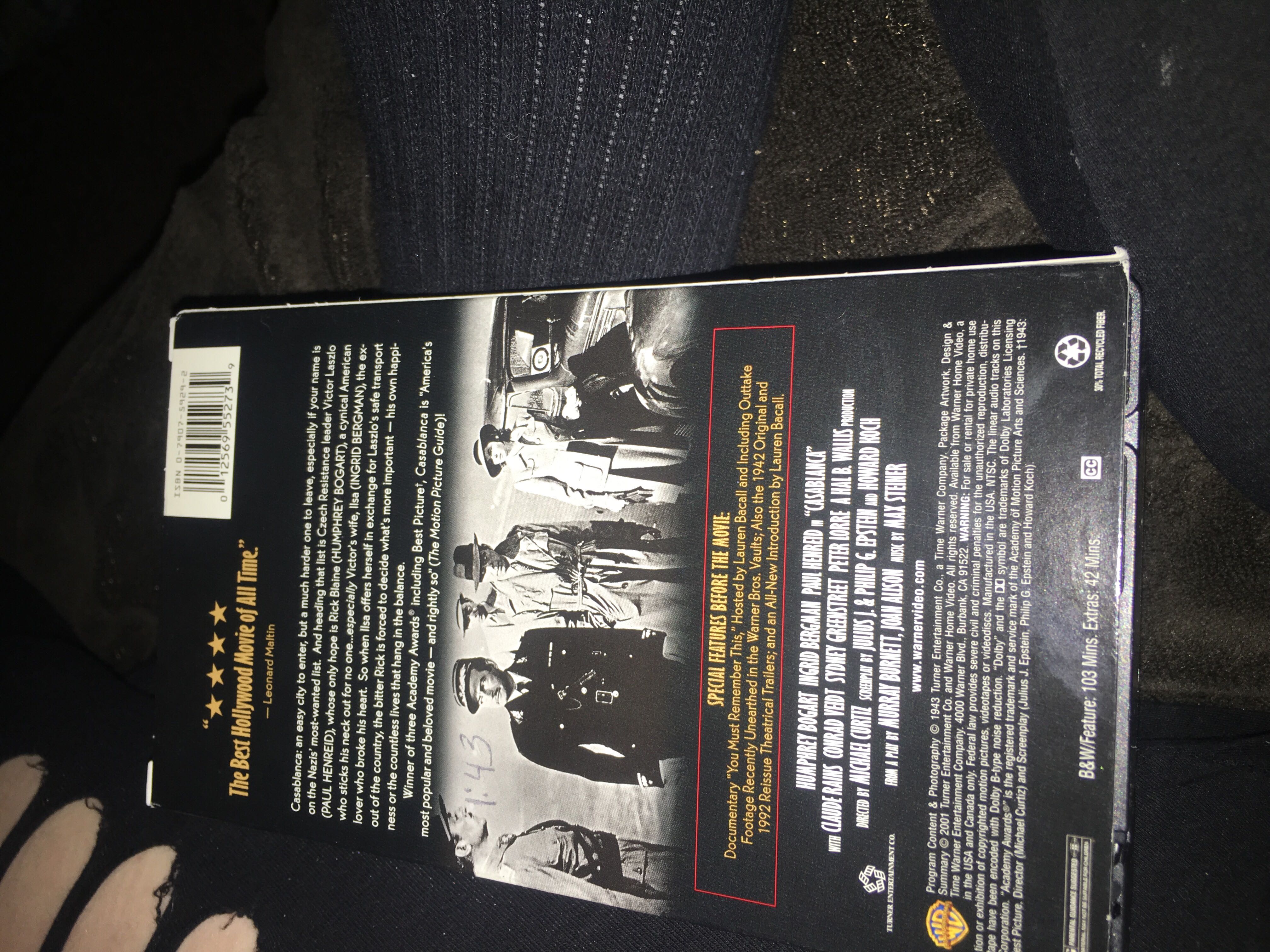 Casablanca VHS movie collectible [Barcode 012569552739] - Main Image 4