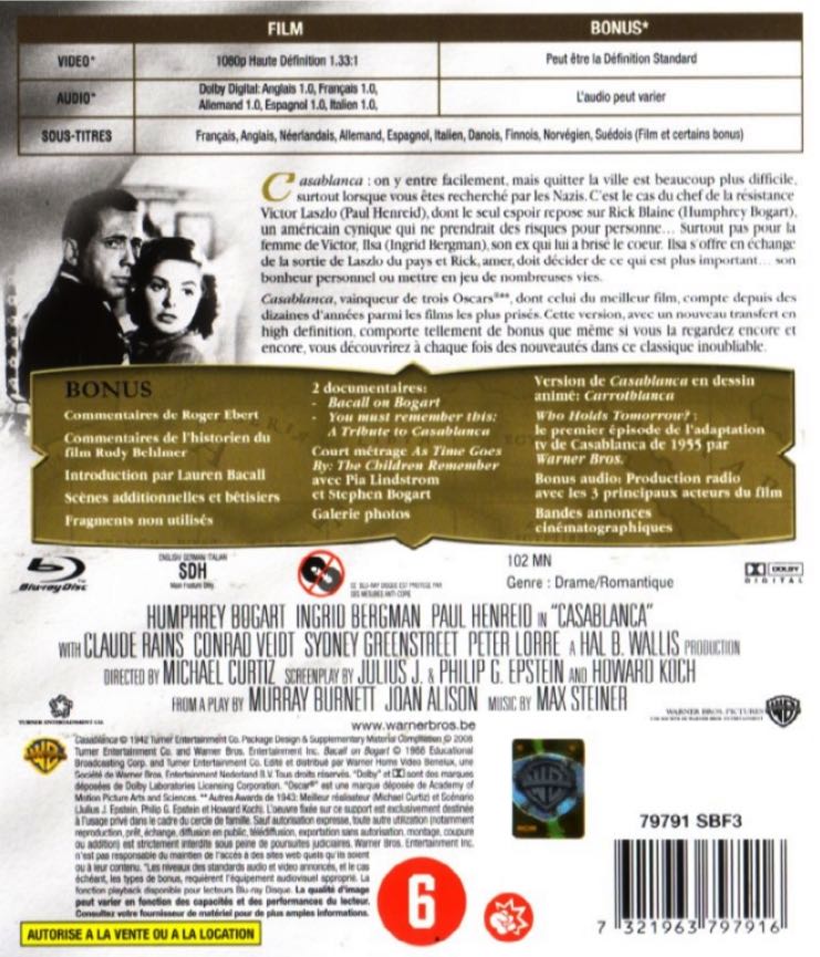 Casablanca DVD movie collectible [Barcode 883929051939] - Main Image 2