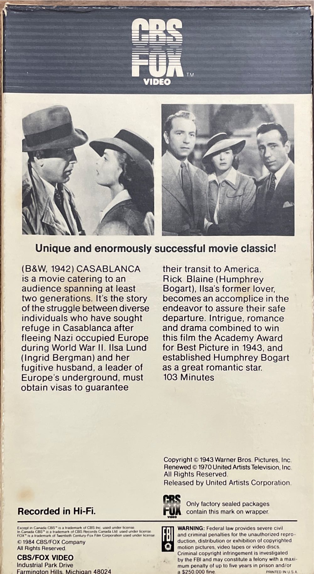 Casablanca DVD movie collectible [Barcode 883929432806] - Main Image 2