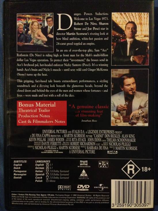 Casino DVD movie collectible [Barcode 3259190305397] - Main Image 2