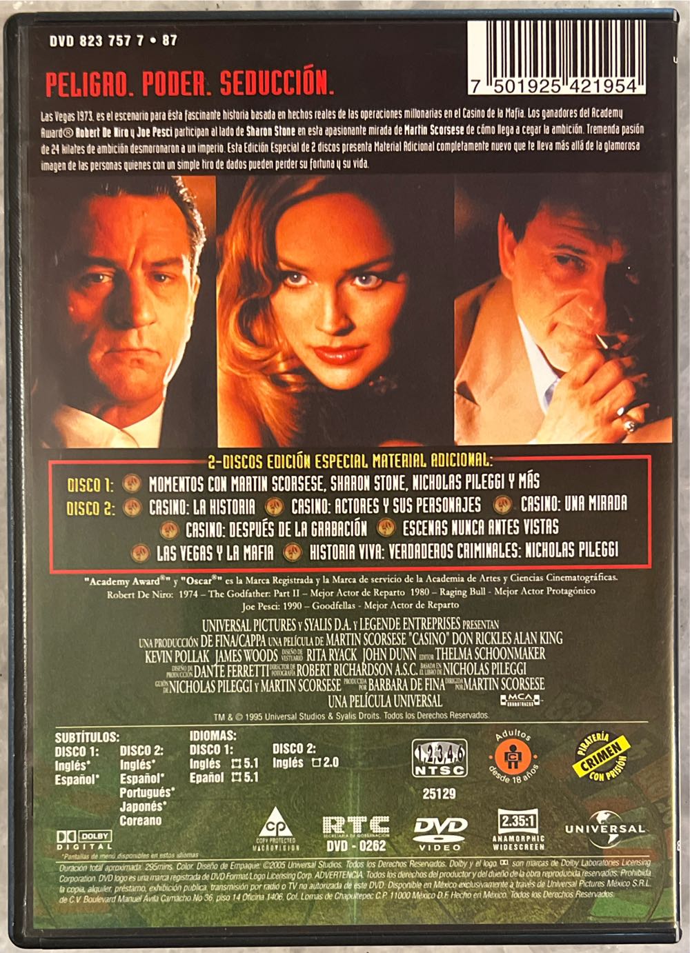 Casino DVD movie collectible [Barcode 7501925421954] - Main Image 2