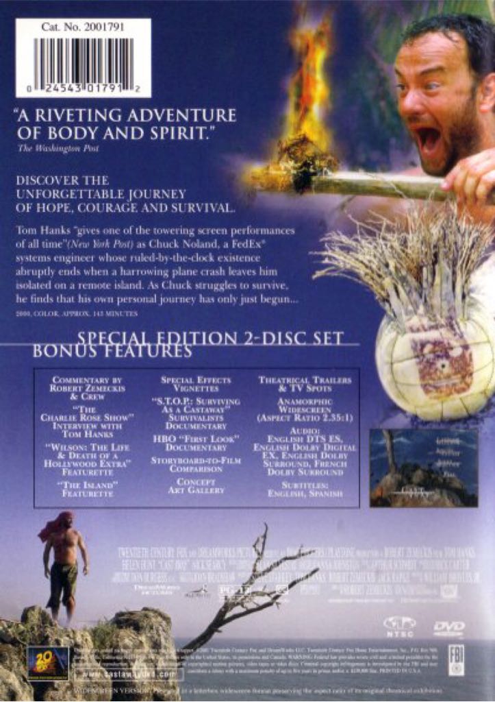 Cast Away Digital Copy movie collectible [Barcode 0024543037613] - Main Image 2