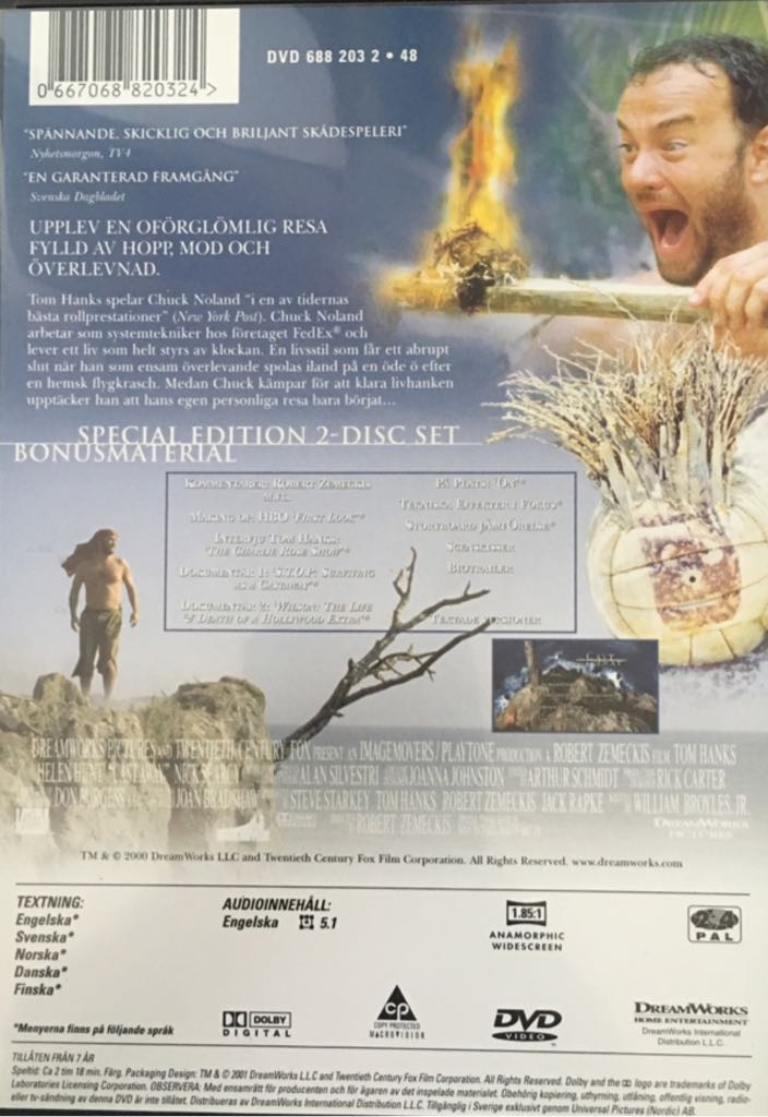 Cast Away (2disc) DVD movie collectible [Barcode 667068820324] - Main Image 2