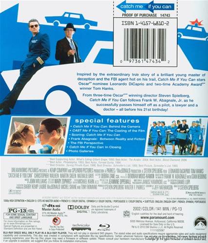 Catch Me If You Can Fandango at Home movie collectible [Barcode 097361474342] - Main Image 2