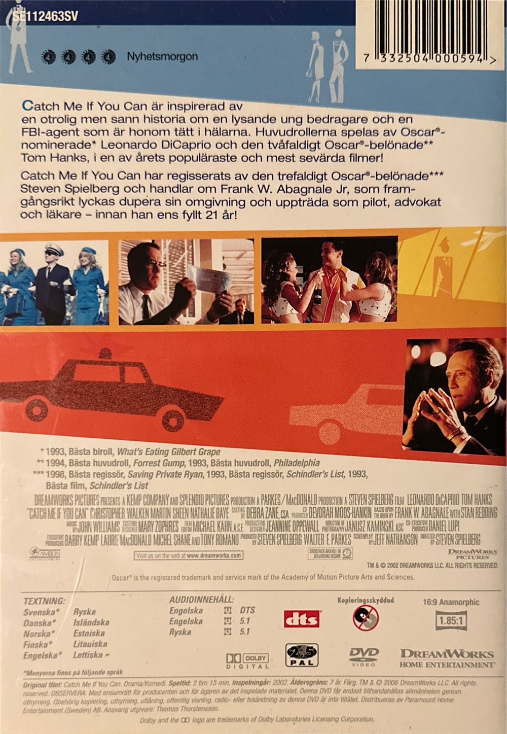 Catch Me If You Can DVD movie collectible [Barcode 7332504000594] - Main Image 2