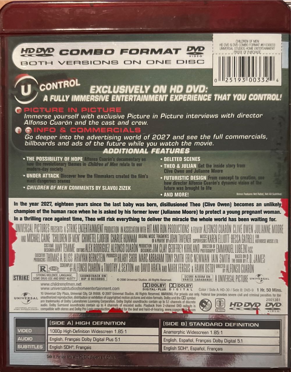 Children of Men HD DVD movie collectible [Barcode 025193003324] - Main Image 2