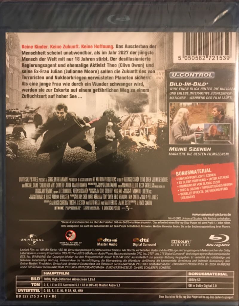 Children of Men Blu-ray movie collectible [Barcode 5050582721539] - Main Image 2
