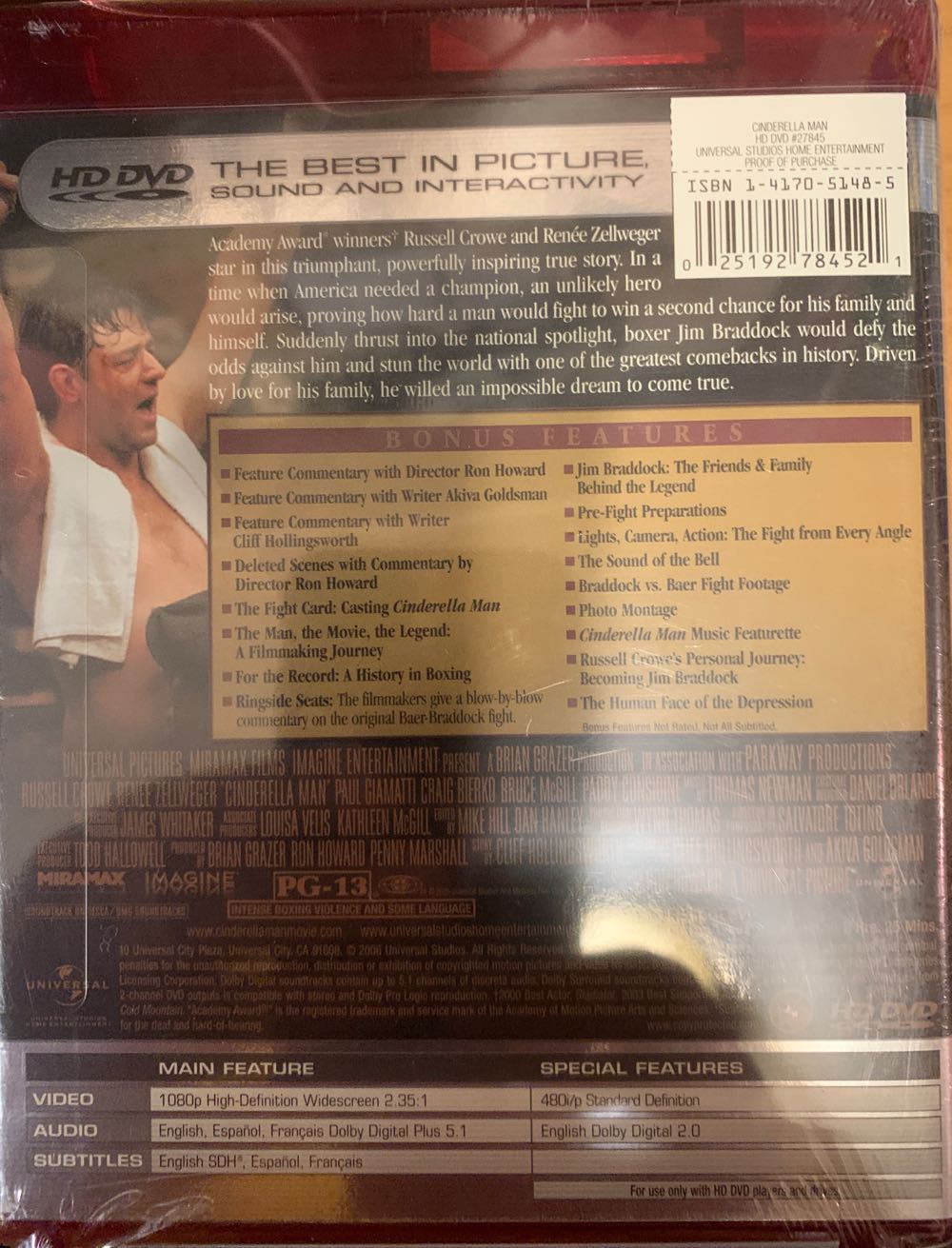 Cinderella Man (HD DVD) HD DVD movie collectible [Barcode 025192784521] - Main Image 2