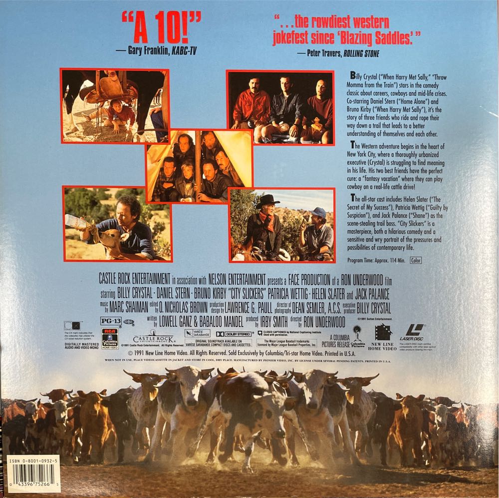 City Slickers Laser Disc movie collectible [Barcode 043396752665] - Main Image 2